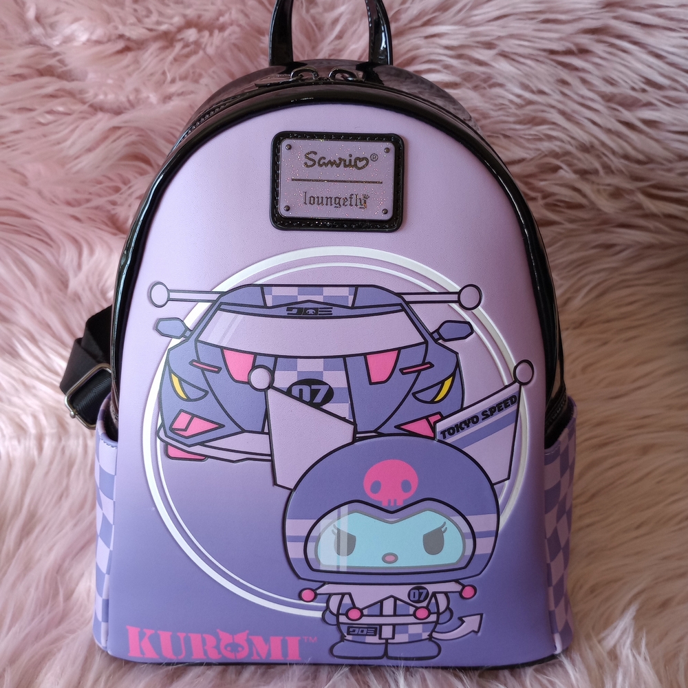 Loungefly Kuromi Lavender Racing Mini Backpack